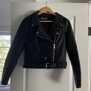 Black Leather Moto Jacket